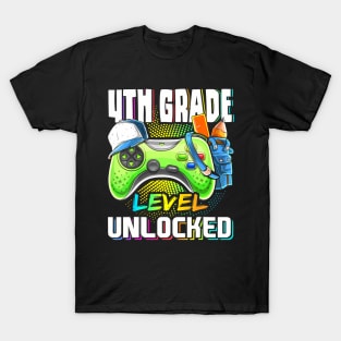 4Th Grade Level Unlocked Video Game Back To School Boys T-Shirt